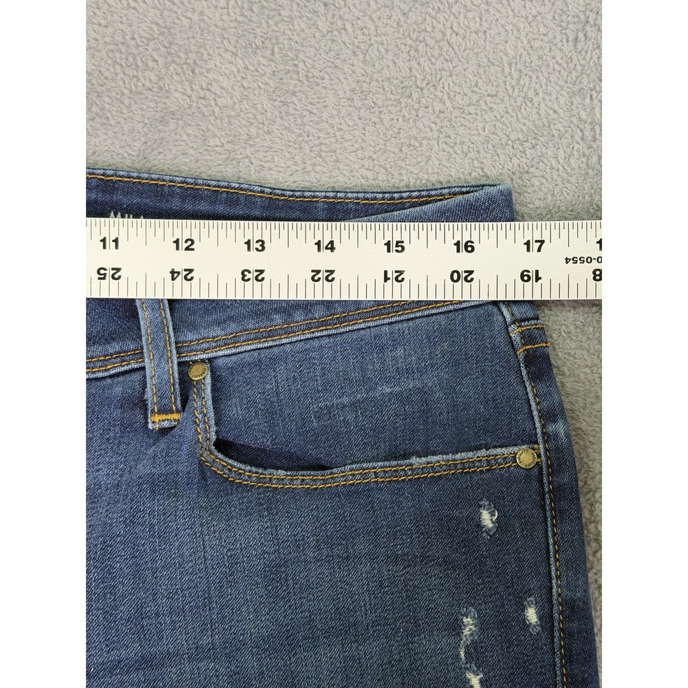 Fidelity Jeans Womens 32 Blue Mila Mid Rise Ankle Slim Distressed Denim Stretch - Picture 3 of 10